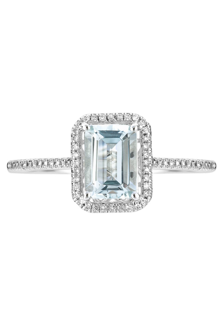 9ct White Gold Aquamarine and 0.12ct Diamond RingThe Fine CollectiveBA0071703 - L