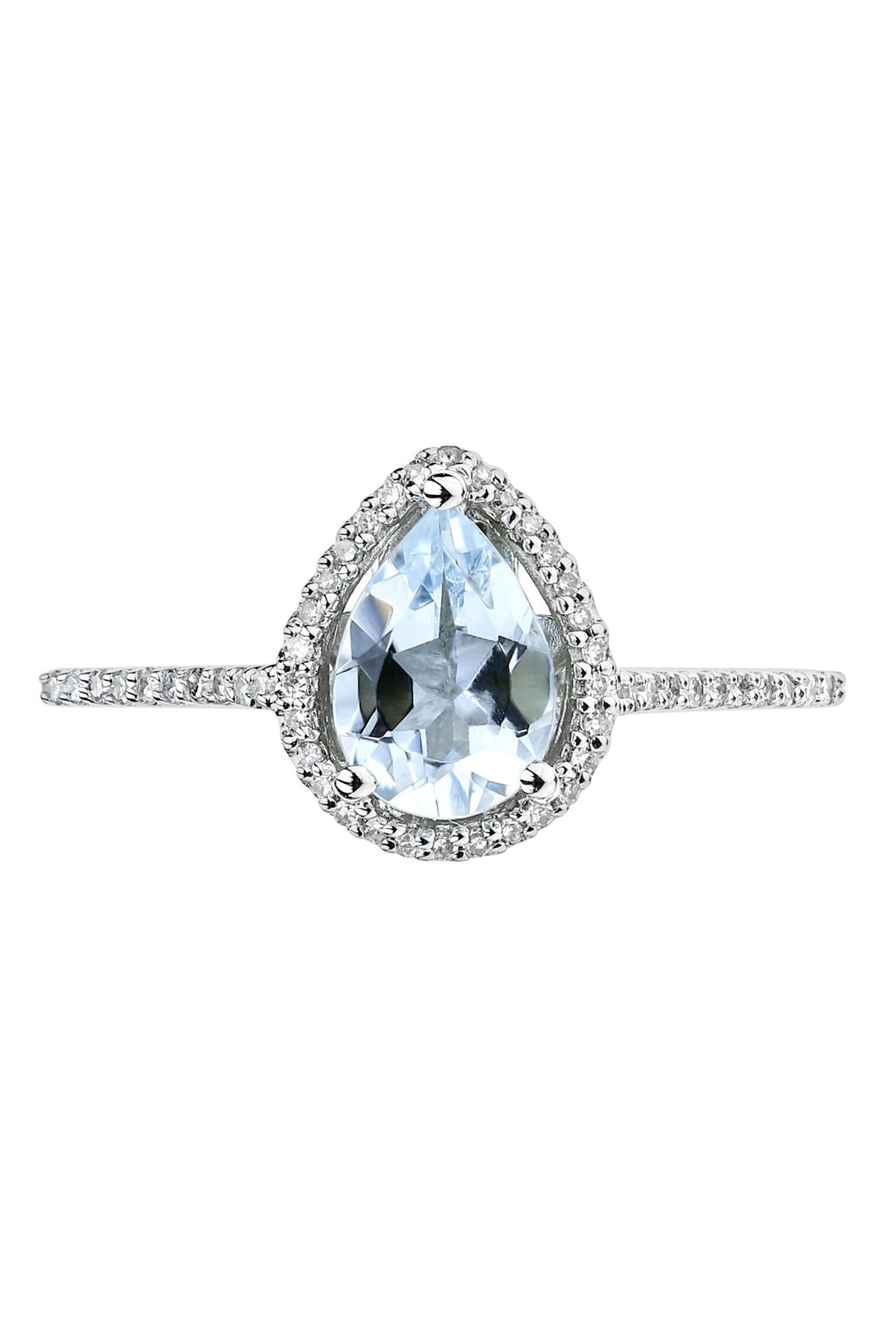 9ct White Gold Aquamarine and 0.12ct Diamond RingThe Fine CollectiveBA0059140 - I