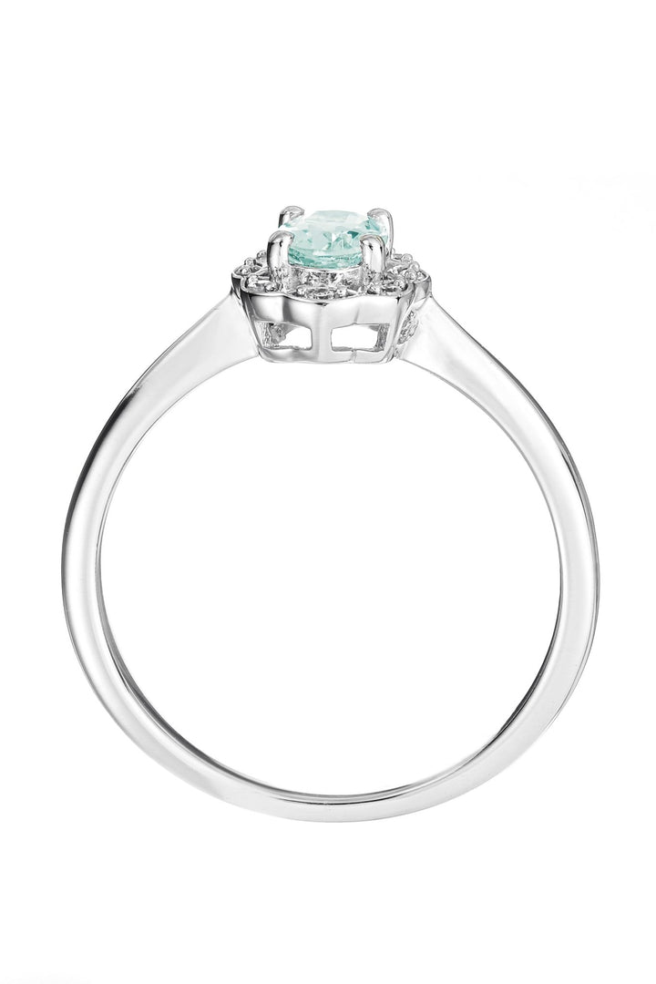 9ct White Gold Aquamarine and Diamond RingThe Fine CollectiveBA0071163 - L