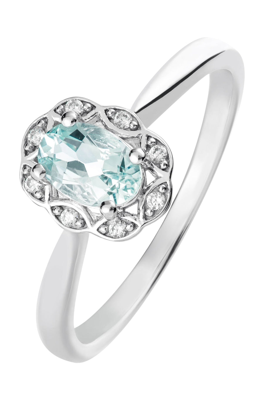 9ct White Gold Aquamarine and Diamond RingThe Fine CollectiveBA0071163 - L