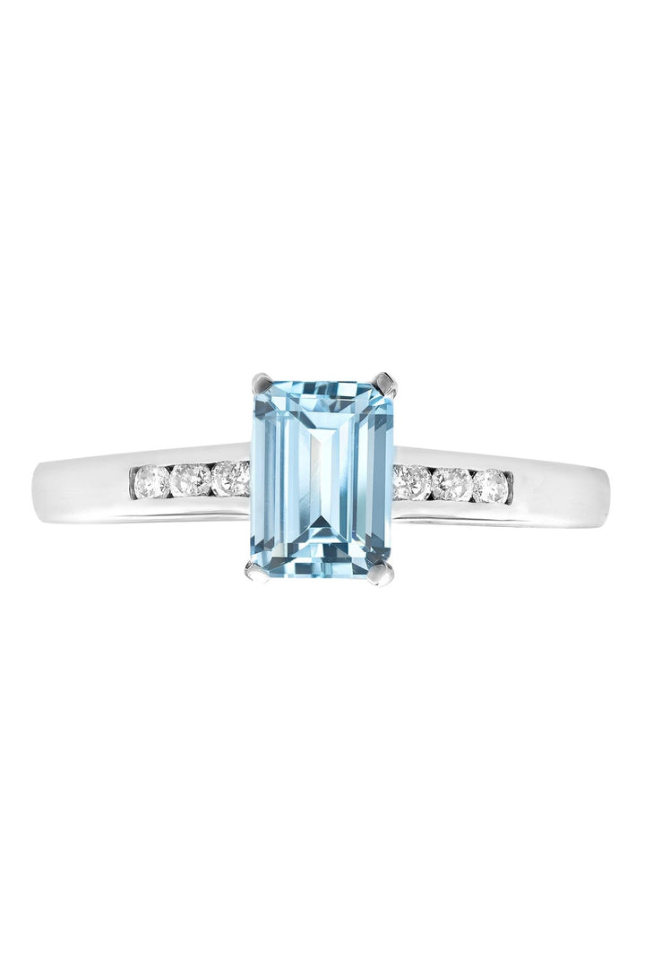 9ct White Gold Aquamarine and Diamond RingThe Fine CollectiveBA0072339 - L