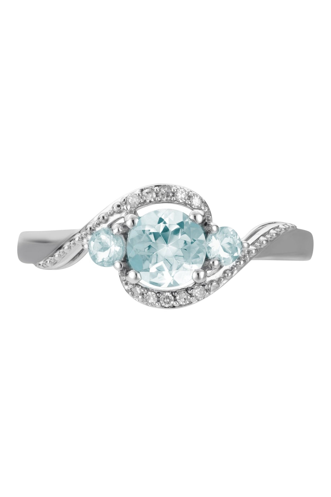 9ct White Gold Aquamarine and Diamond RingThe Fine CollectiveBA0043990 - O