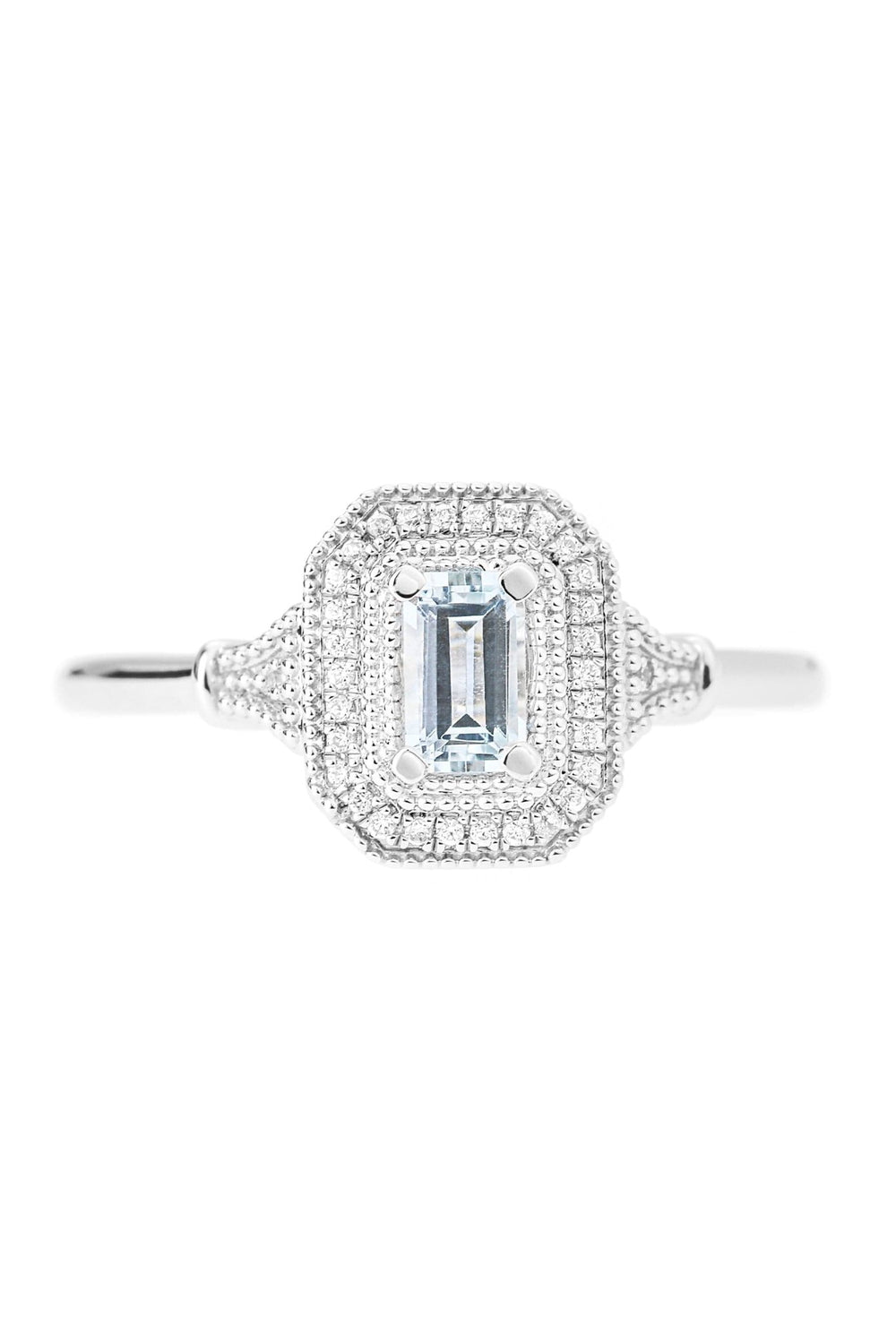 9ct White Gold Aquamarine and Diamond RingThe Fine CollectiveBA0061617 - P