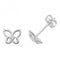9ct White Gold Butterfly With Single Zirconia Stud Earrings ES445WAcotis Gold JewelleryES445W