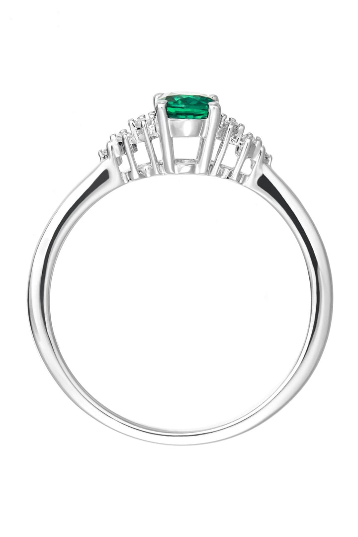 9ct White Gold Created Emerald and Diamond RingThe Fine CollectiveBA0071152 - R