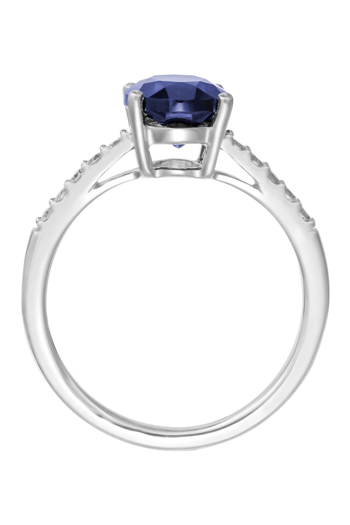 9ct White Gold Created Sapphire and 0.15ct Diamond RingThe Fine CollectiveBA0043962 - L