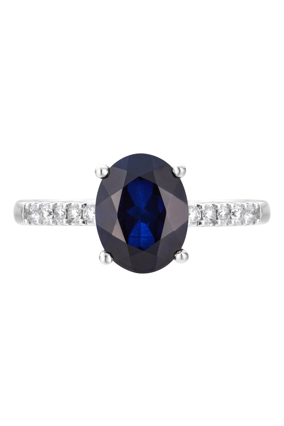 9ct White Gold Created Sapphire and 0.15ct Diamond RingThe Fine CollectiveBA0043962 - L