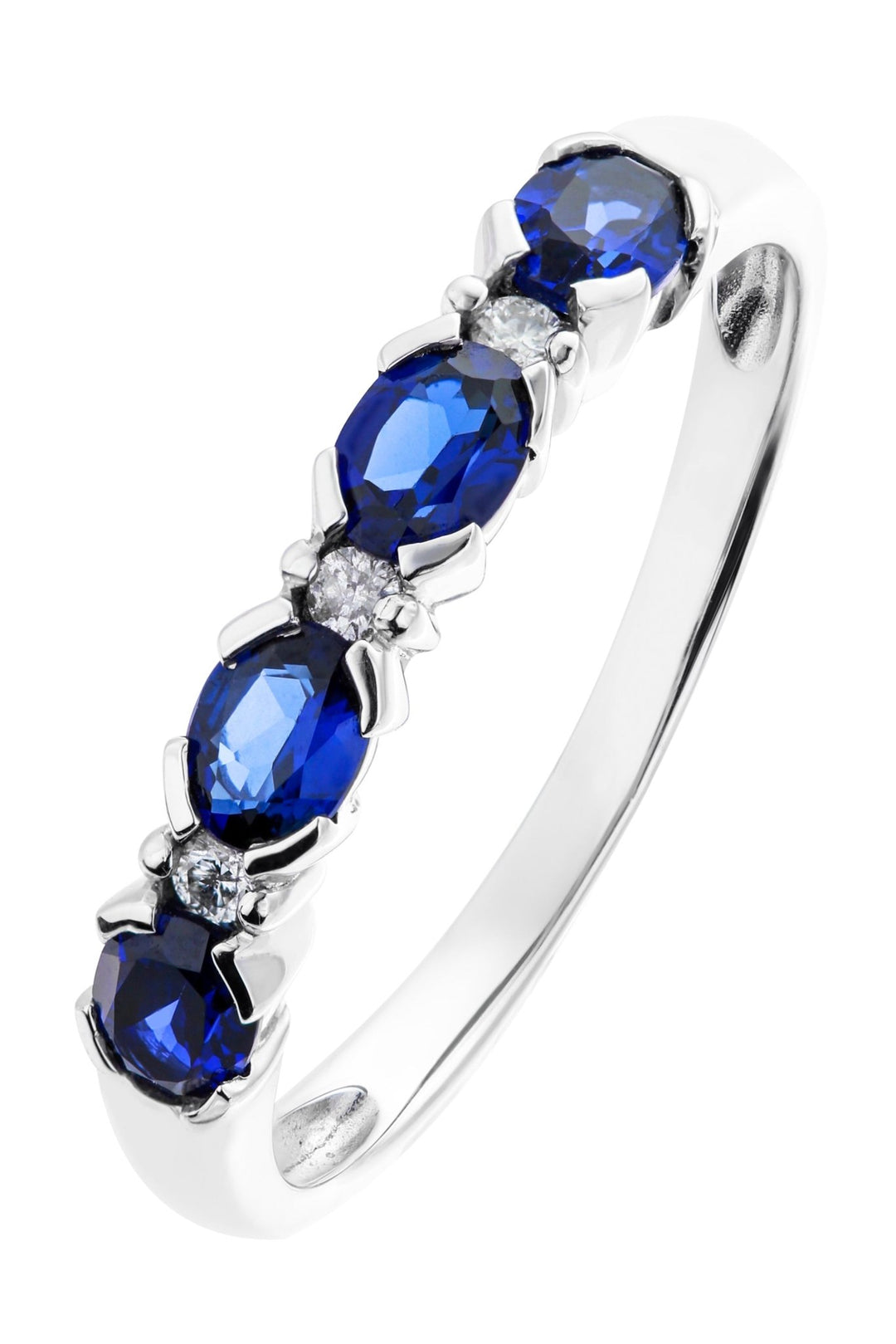 9ct White Gold Created Sapphire and Diamond Eternity RingThe Fine CollectiveBA0071566 - K