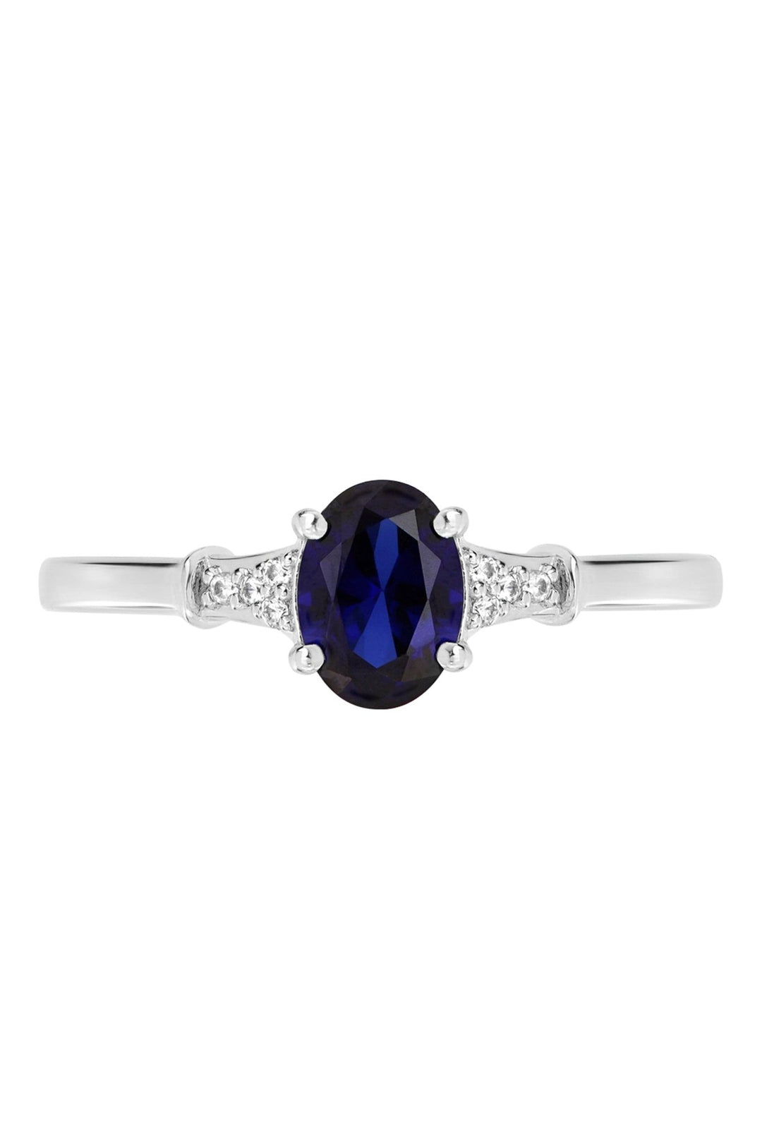 9ct White Gold Created Sapphire and Diamond RingThe Fine CollectiveBA0071166 - L