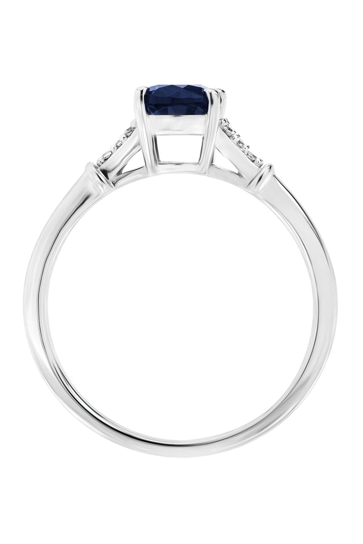 9ct White Gold Created Sapphire and Diamond RingThe Fine CollectiveBA0071166 - L