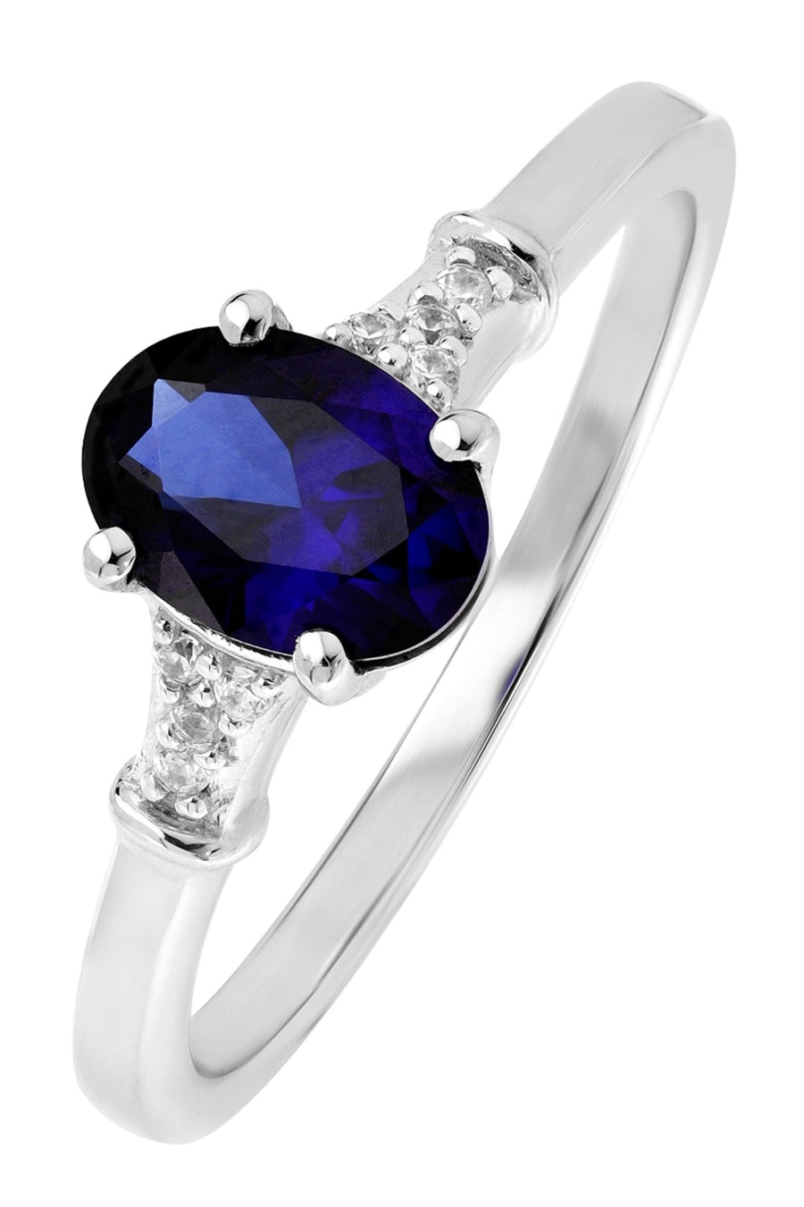 9ct White Gold Created Sapphire and Diamond RingThe Fine CollectiveBA0071166 - L