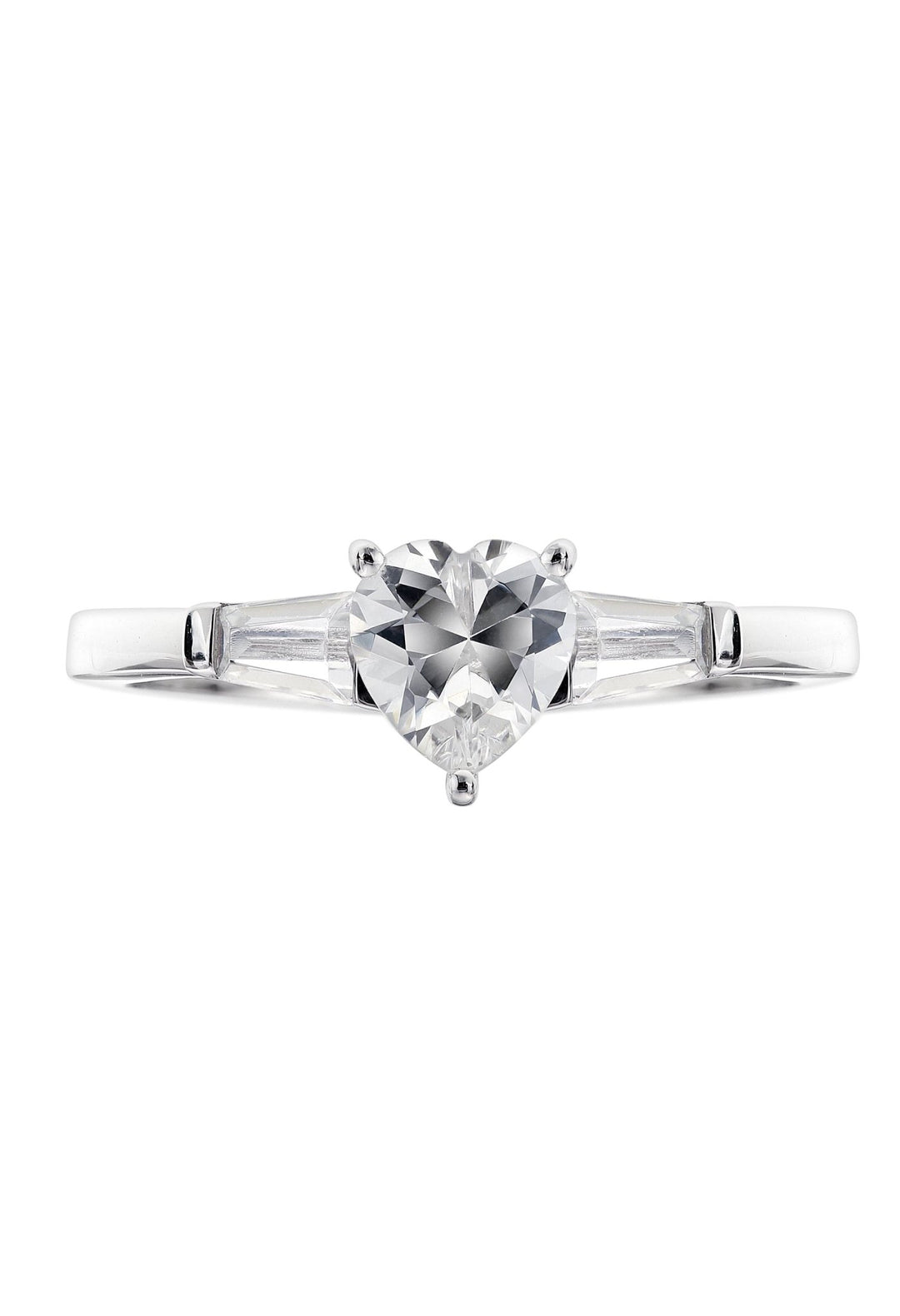 9ct White Gold Cubic Zirconia Heart "I Love U" RingThe Fine CollectiveBA0063936 - L