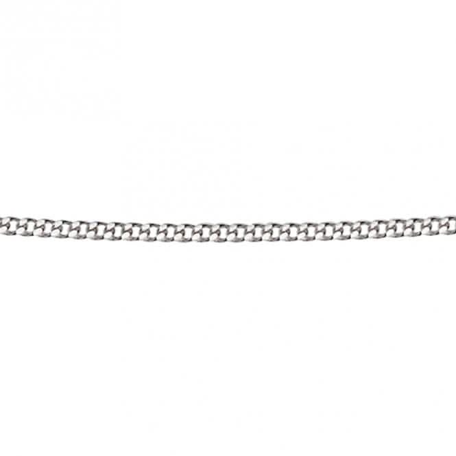 9ct White Gold Curb 46+5cm Chain Necklace GN186Elements GoldGN186