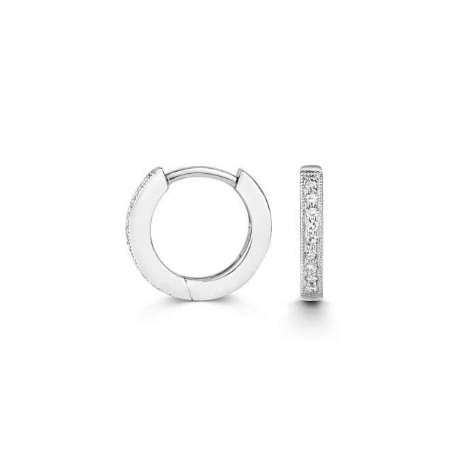 9ct White Gold Diamond 12mm Hoops ED116WDiamond JewelleryED116W