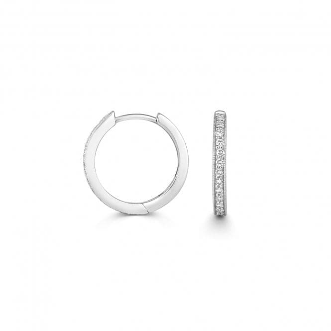 9ct White Gold Diamond 15mm Hoops ED115WDiamond JewelleryED115W