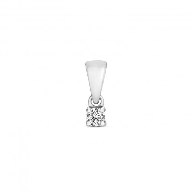 9ct White Gold Diamond 4 Claw Pendant PD300WDiamond JewelleryPD300W