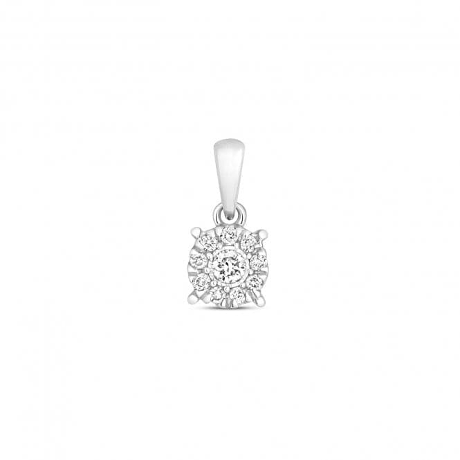 9ct White Gold Diamond Brilliant Illusion Pendant PD174WDiamond JewelleryPD174W