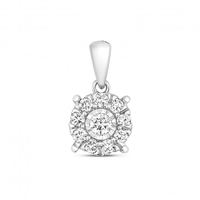 9ct White Gold Diamond Brilliant Illusion Pendant PD178WDiamond JewelleryPD178W