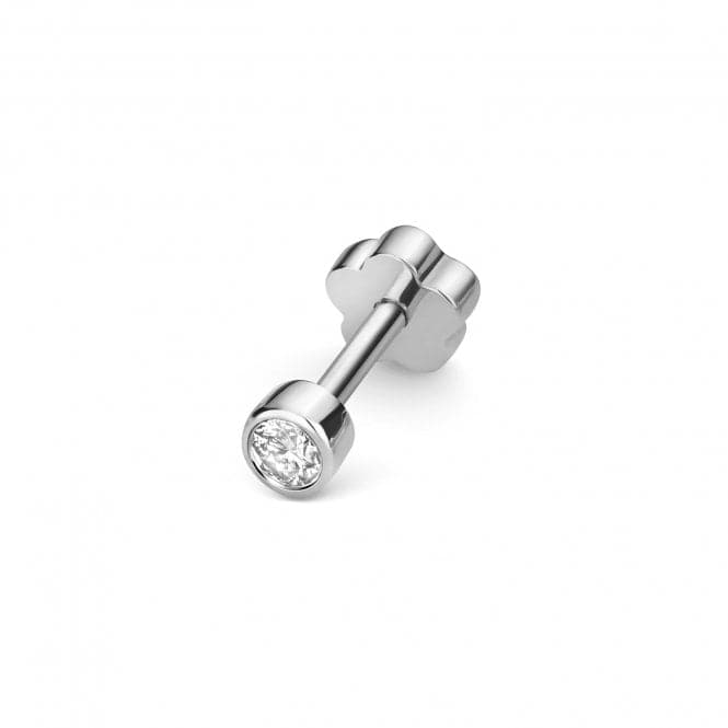 9ct White Gold Diamond Cartilage Rubover Single Stud ED907WDiamond JewelleryED907W