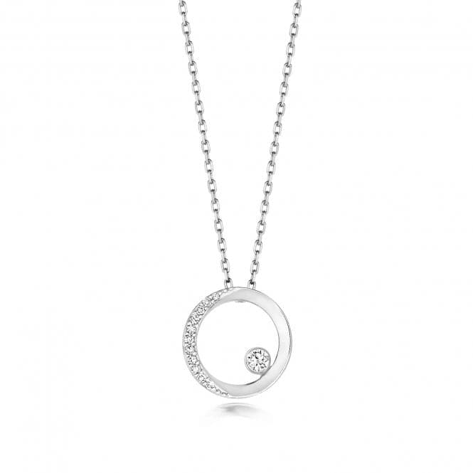 9ct White Gold Diamond Circle Necklace ND124WDiamond JewelleryND124W