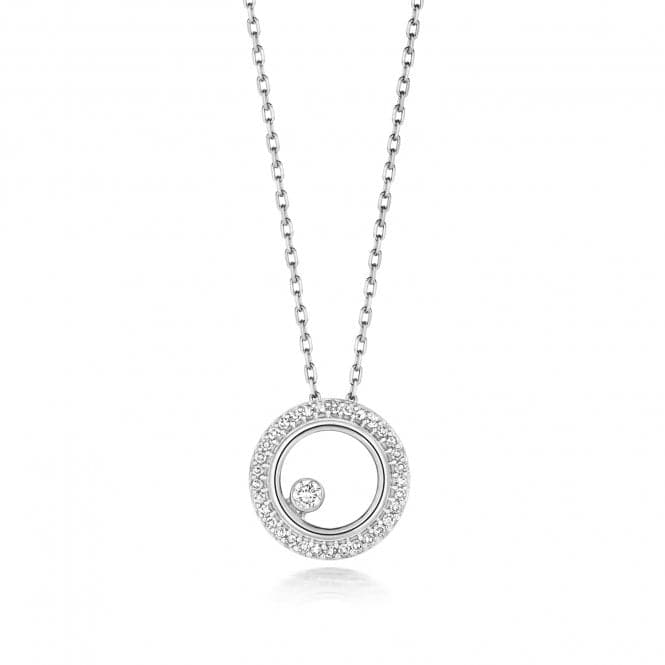 9ct White Gold Diamond Circle Necklace ND127WDiamond JewelleryND127W