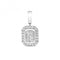 9ct White Gold Diamond Cluster Emerald Pendant PD164WDiamond JewelleryPD164W