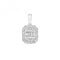 9ct White Gold Diamond Cluster Emerald Pendant PD172WDiamond JewelleryPD172W