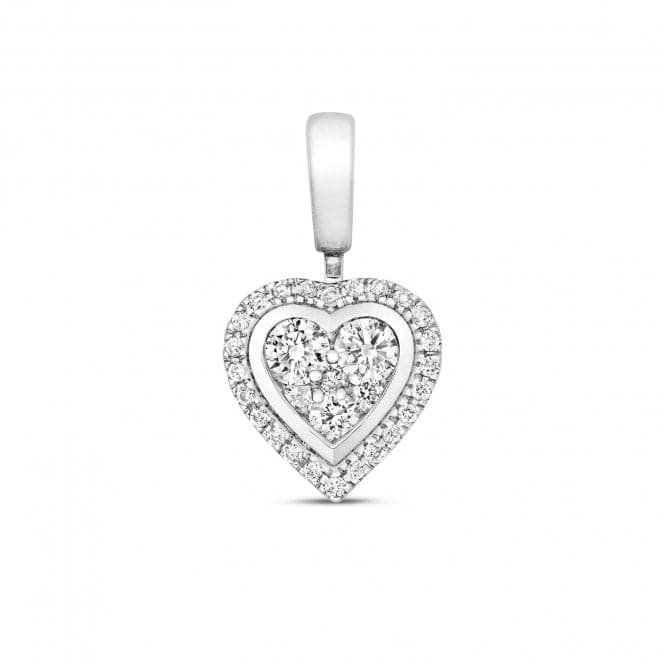 9ct White Gold Diamond Cluster Heart Pendant PD163WDiamond JewelleryPD163W