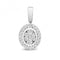 9ct White Gold Diamond Cluster Oval Pendant PD152WDiamond JewelleryPD152W