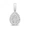 9ct White Gold Diamond Cluster Pear Pendant PD153WDiamond JewelleryPD153W
