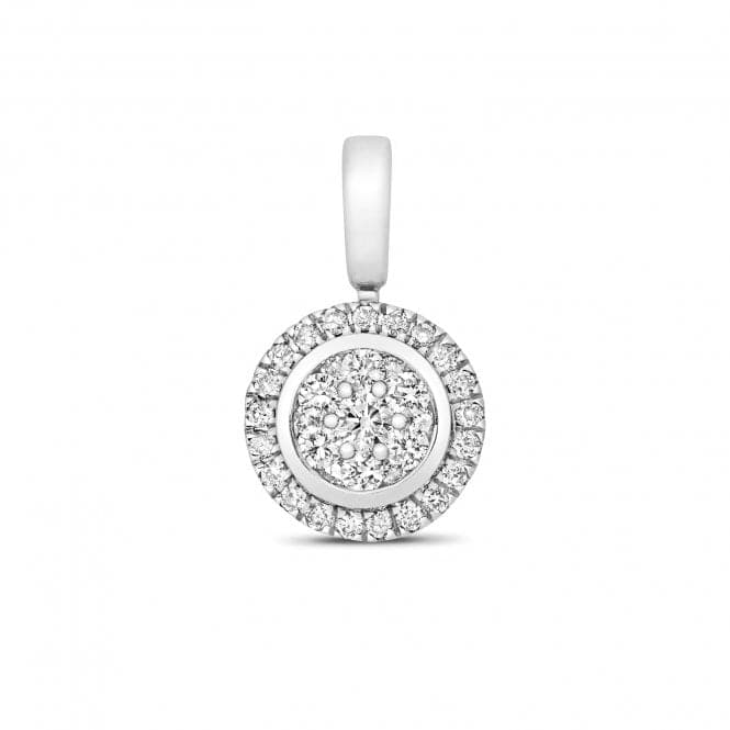 9ct White Gold Diamond Cluster Round Pendant PD162WDiamond JewelleryPD162W