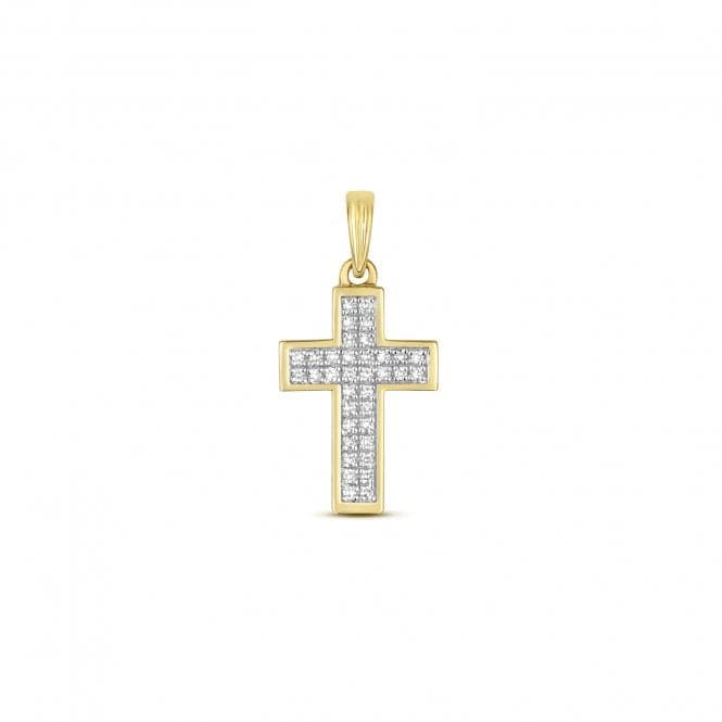 9ct White Gold Diamond Cross Pave Set Pendant PD120Diamond JewelleryPD120