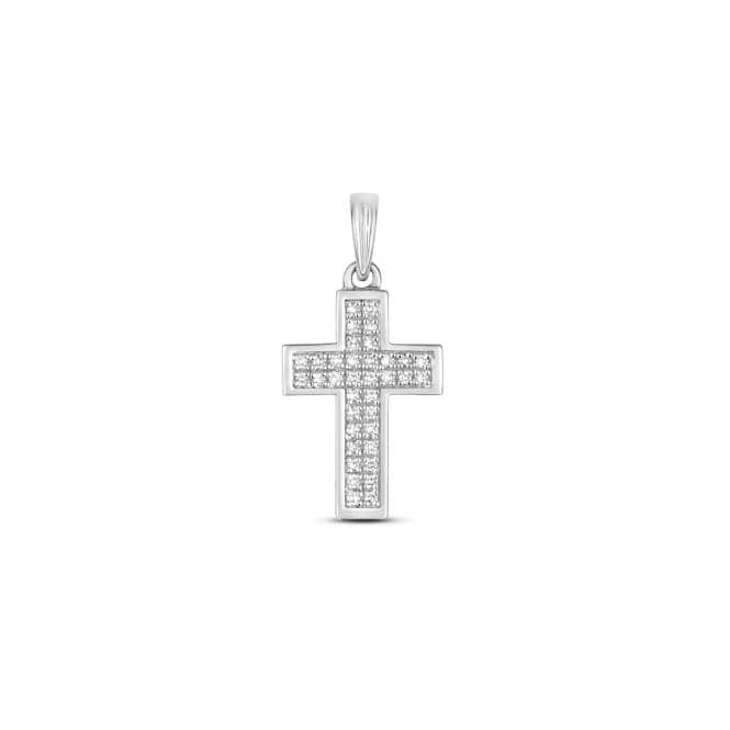 9ct White Gold Diamond Cross Pave Set Pendant PD120WDiamond JewelleryPD120W