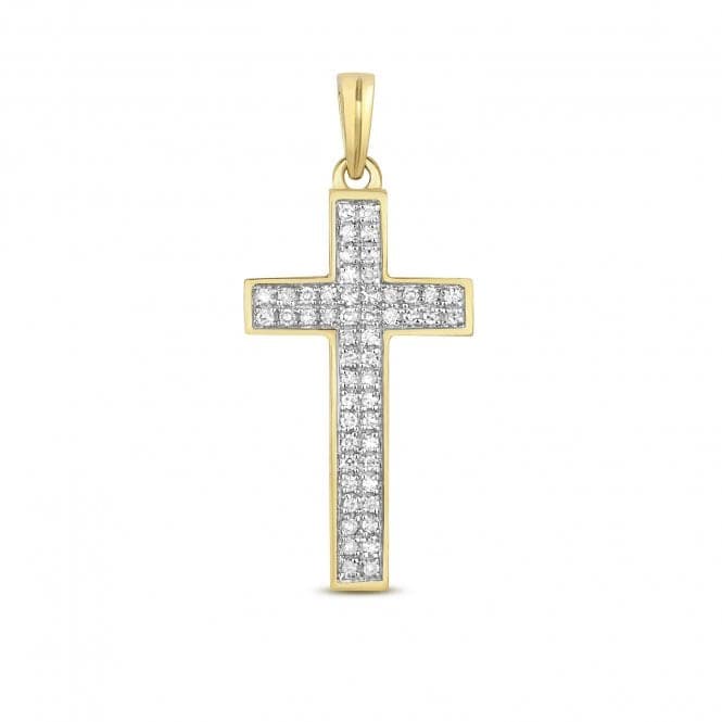 9ct White Gold Diamond Cross Pave Set Pendant PD121Diamond JewelleryPD121