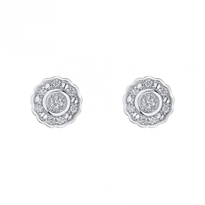 9ct White Gold Diamond Earrings GE2463Elements GoldGE2463