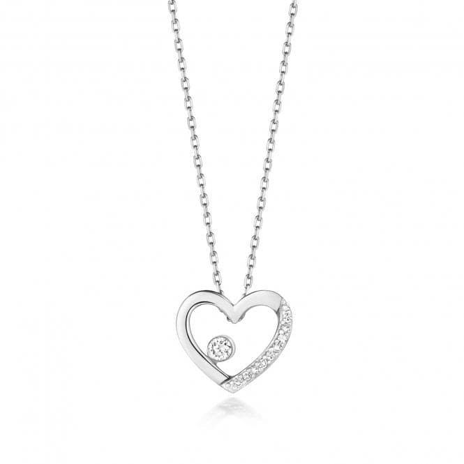 9ct White Gold Diamond Heart Necklace ND126WDiamond JewelleryND126W