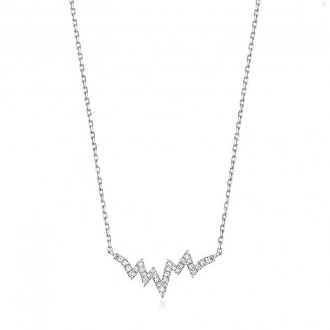 9ct White Gold Diamond Heartbeat Necklace ND129WDiamond JewelleryND129W