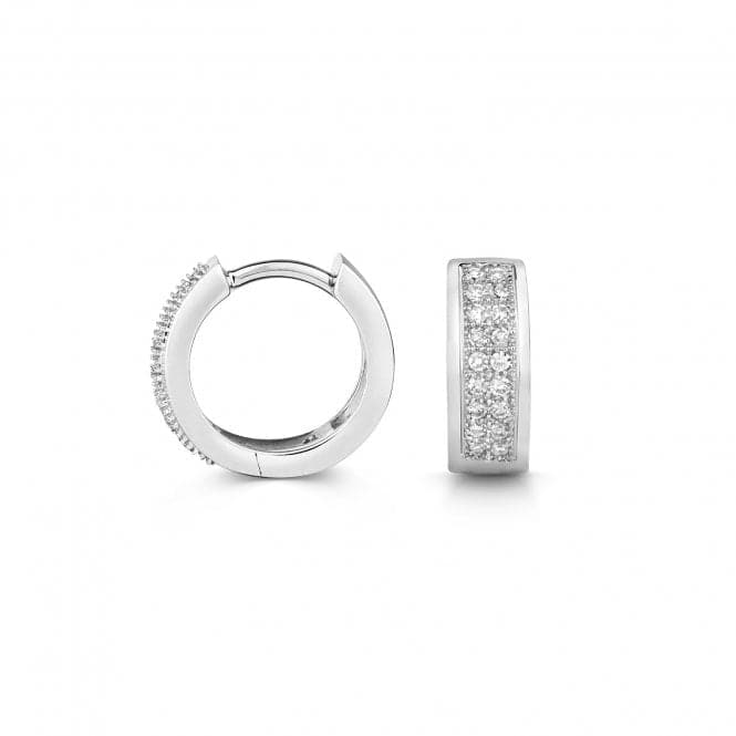 9ct White Gold Diamond Huggies 12mm Earrings ED135WDiamond JewelleryED135W
