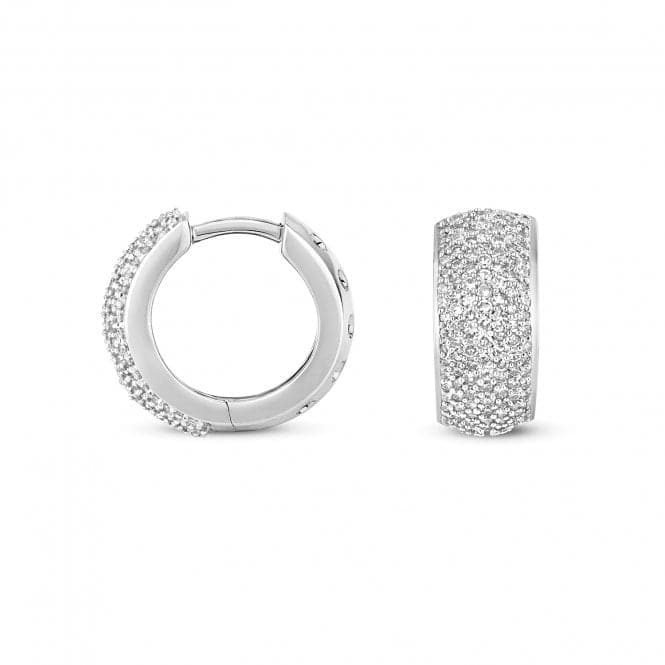 9ct White Gold Diamond Huggies 15mm Earrings ED137WDiamond JewelleryED137W