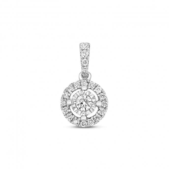 9ct White Gold Diamond Illusion Pendant PD158WDiamond JewelleryPD158W