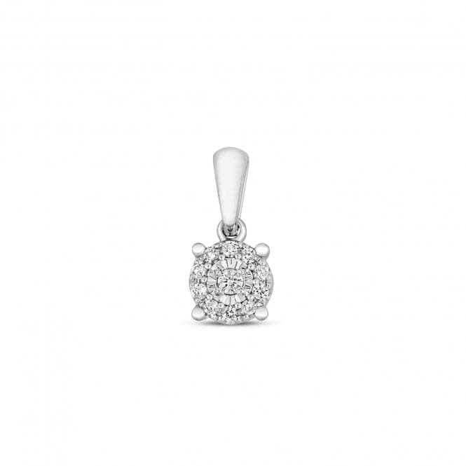 9ct White Gold Diamond Illusion Pendant PD161WDiamond JewelleryPD161W