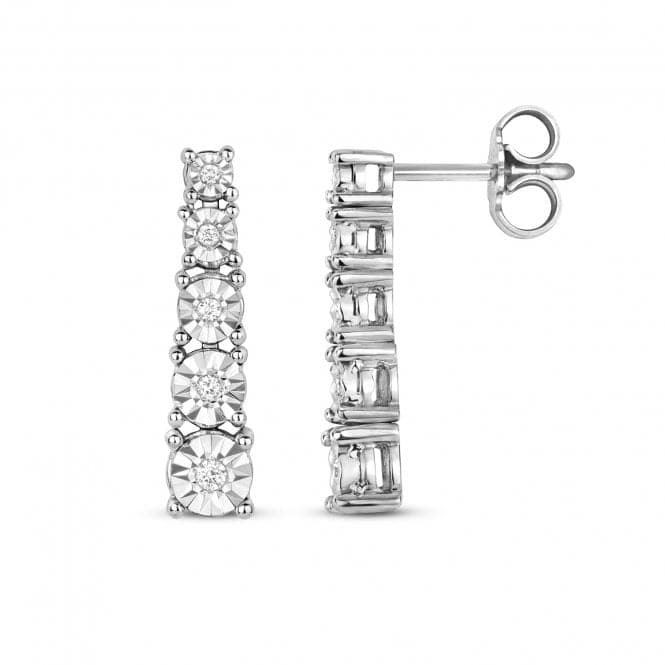 9ct White Gold Diamond Illusion Set Earrings ED160WDiamond JewelleryED160W