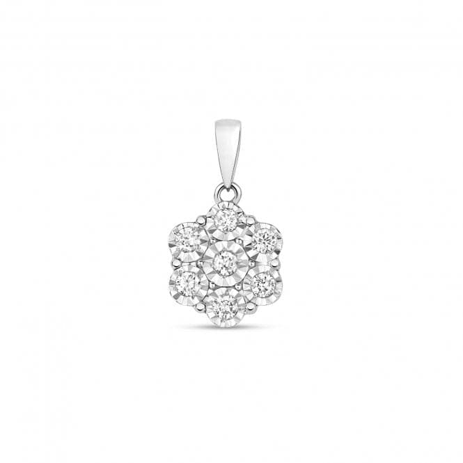 9ct White Gold Diamond Illusion Set Pendant PD199WDiamond JewelleryPD199W