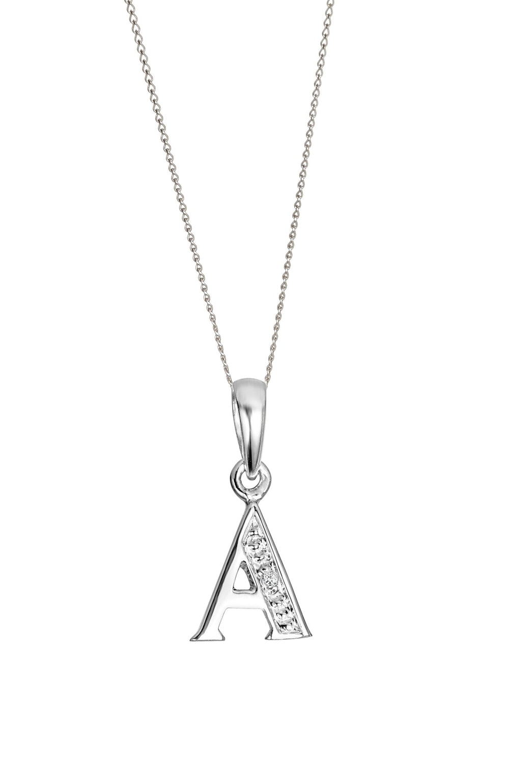 9ct White Gold Diamond Initial PendantThe Fine CollectiveBA0073248 - A