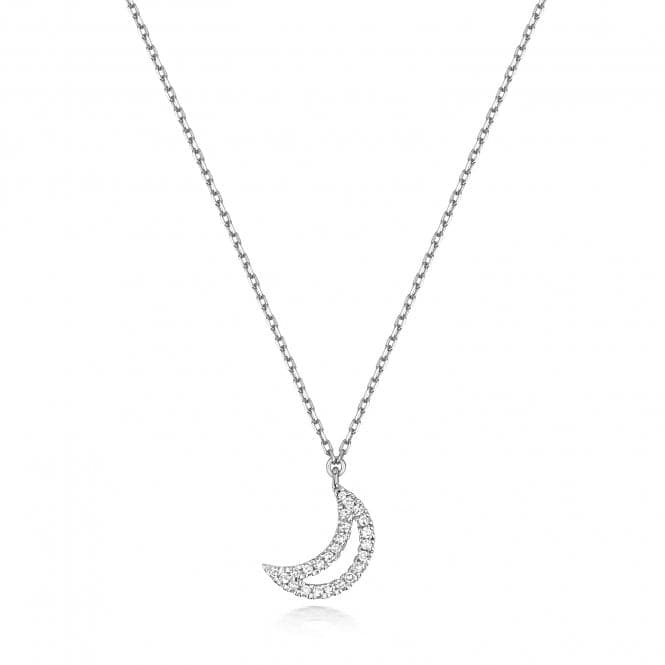 9ct White Gold Diamond Moon Necklace ND131WDiamond JewelleryND131W