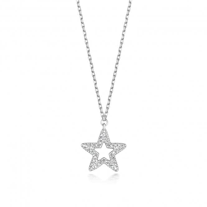 9ct White Gold Diamond Star Necklace ND128WDiamond JewelleryND128W