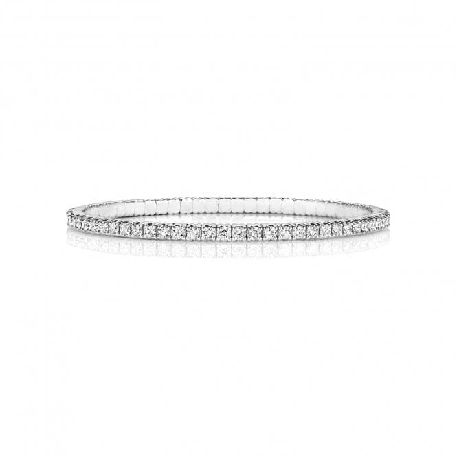 9ct White Gold Diamond Stretch Bangle BDQ108WDiamond JewelleryBDQ108W