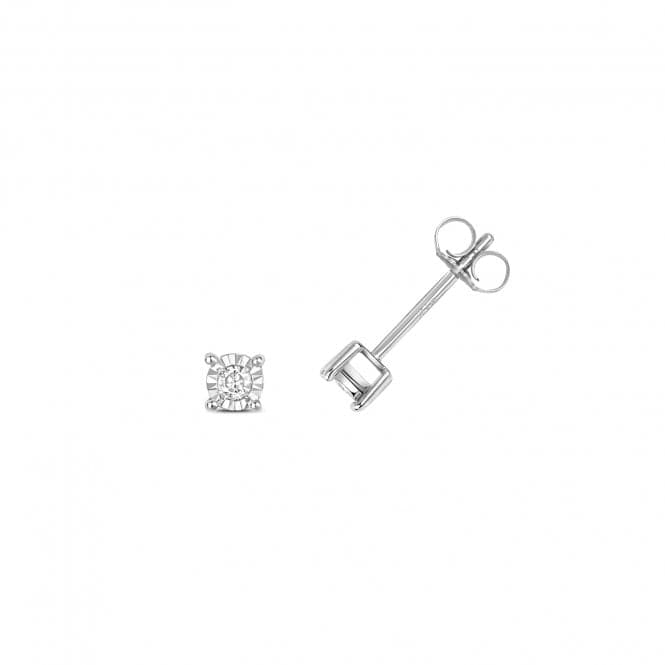 9ct White Gold Diamond Studs Illusion Set ED143WDiamond JewelleryED143W