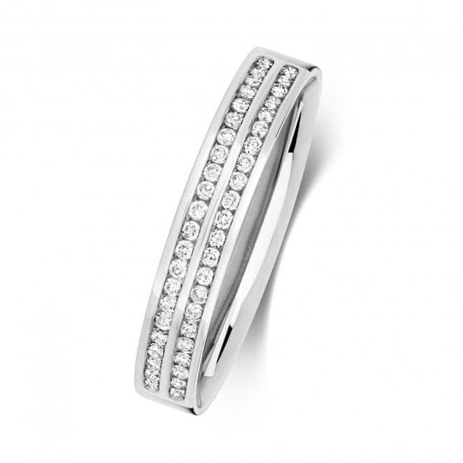 9ct White Gold Diamond Two Row Wedding 3.6mm Ring RD724WWedding BandsRD724W/J