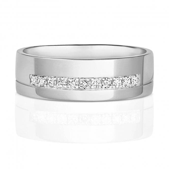 9ct White Gold Diamond Wedding With Groove 6.0mm Ring RD731WWedding BandsRD731W/J